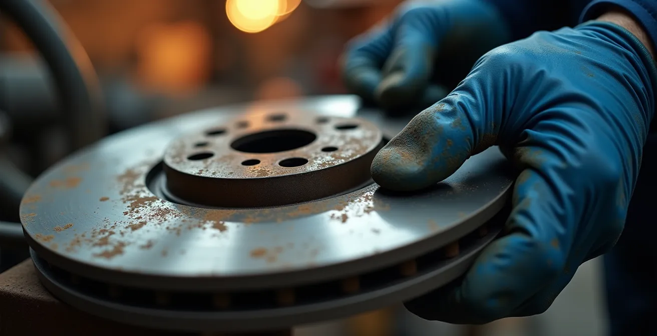 Close-up van een keurmeester die een hersteld onderdeel inspecteert
