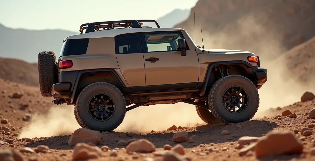 Visualisatie hefboomeffect starre as op rotsachtig terrein